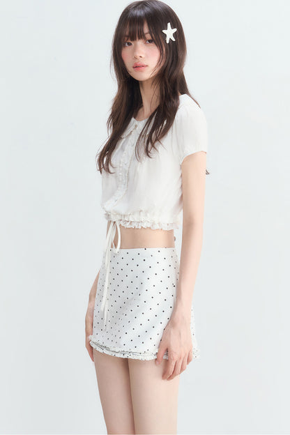 Doll Collar Lace Puff Sleeve Blouse