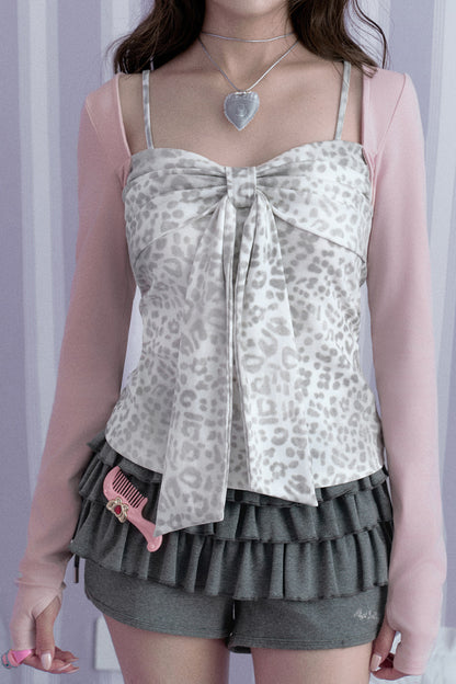 Pink Leopard Layered-Look T-Shirt