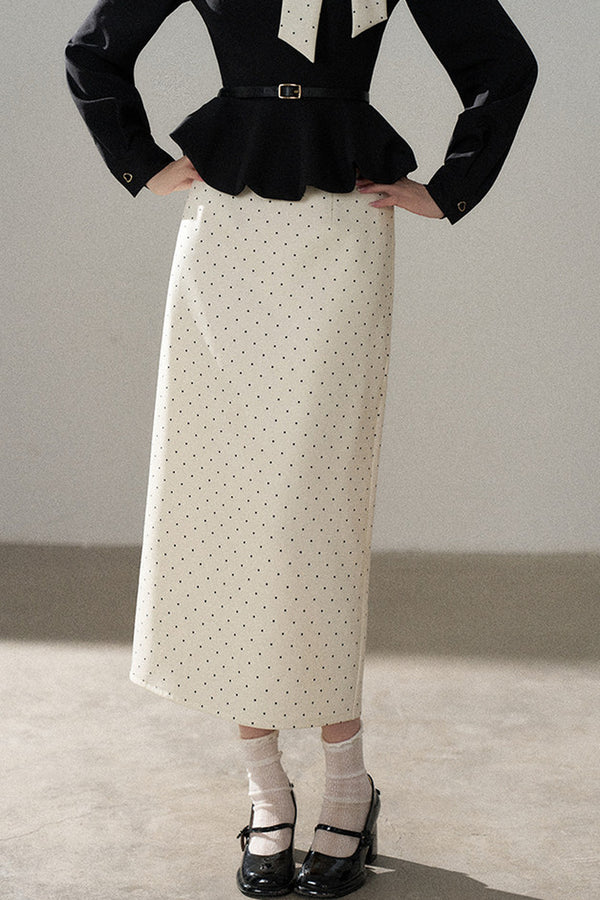 Bow Lantern Sleeve Skirt and Top Set-Up