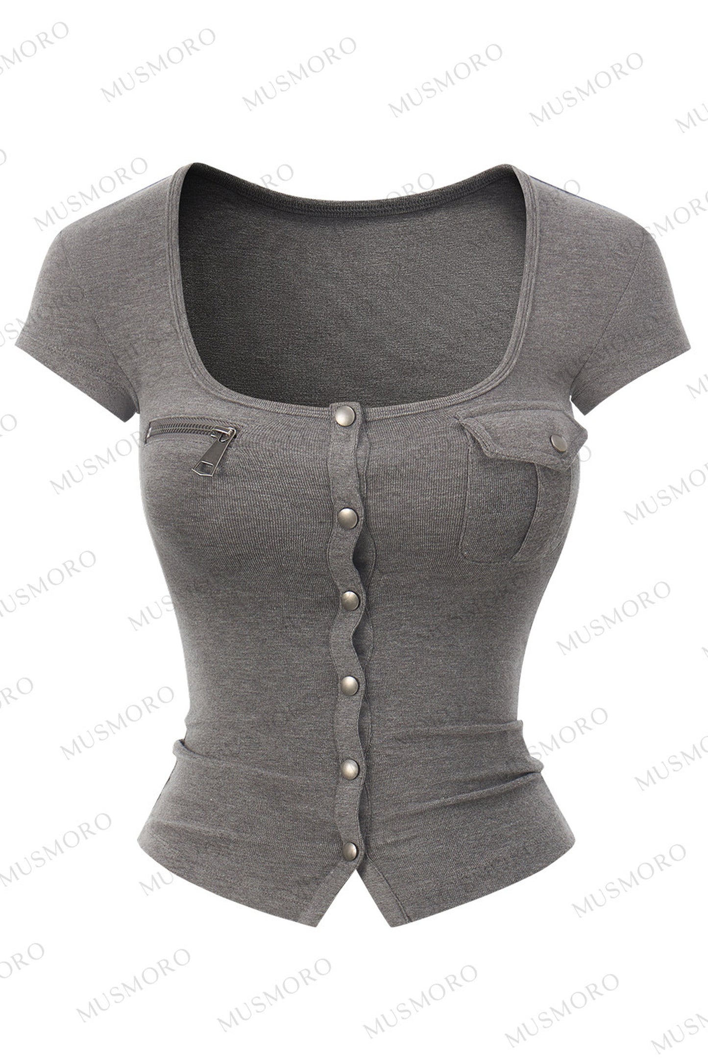 Top in maglia con vita arricciata