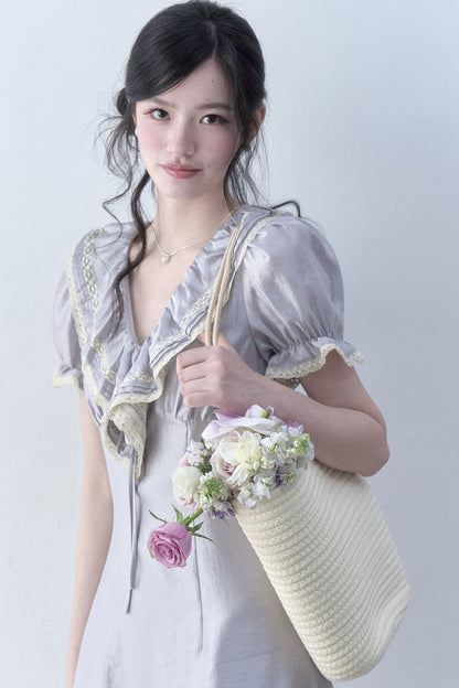 Moonlight Ruffled Puff Sleeve Dress