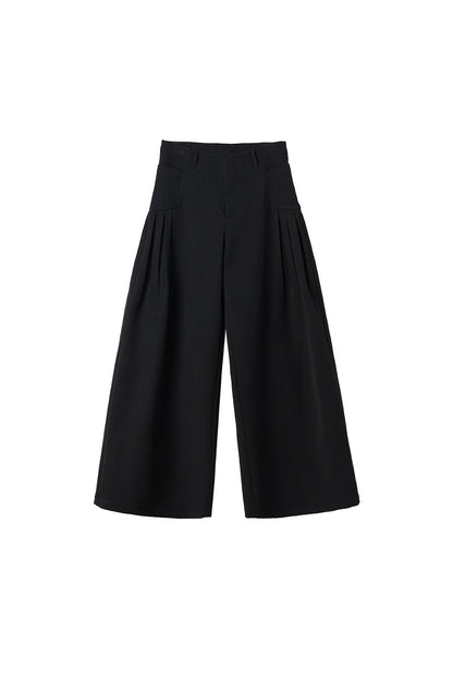 Draped Loose Wide-Leg Pants
