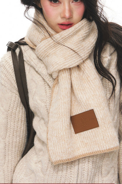 Warm Knitted Scarf Shawl