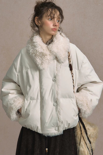 Short Fur Collar Down Jacket