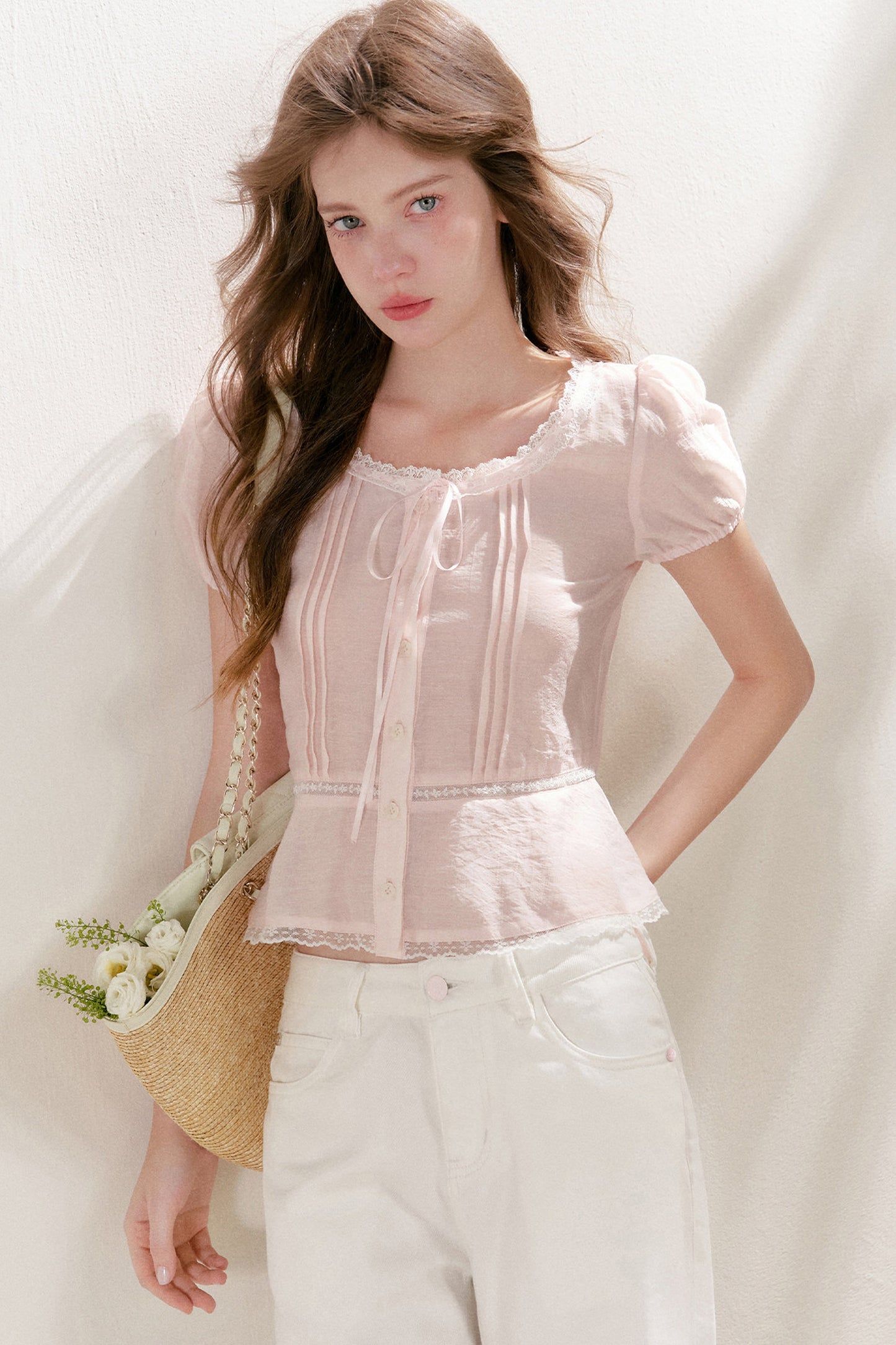 Lyocell Linen Lace Blouse