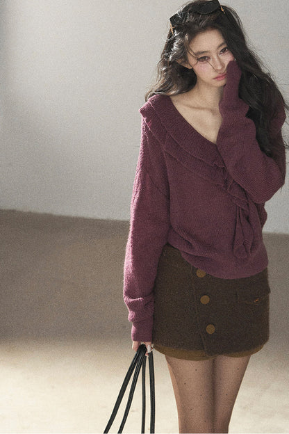 Ruffled Wool Sweater