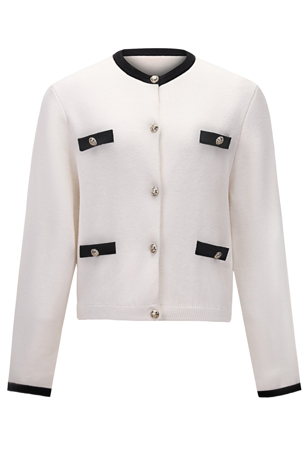 Color-Block Wool Knit Jacket