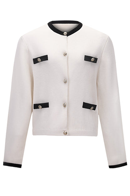 Color-Block Wool Knit Jacket