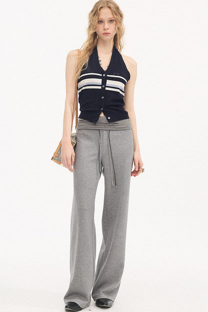 Gilet halter lavorato a maglia a righe