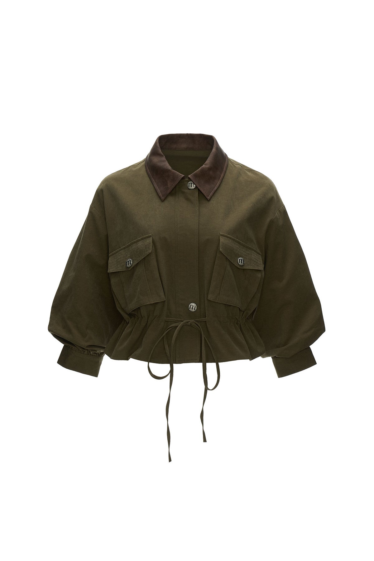 Textured Snowflake Velvet Leather Collar Jacket