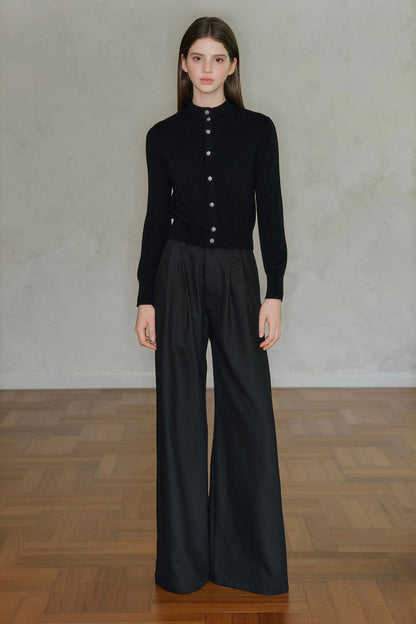 Pantaloni drappeggiati a vita alta