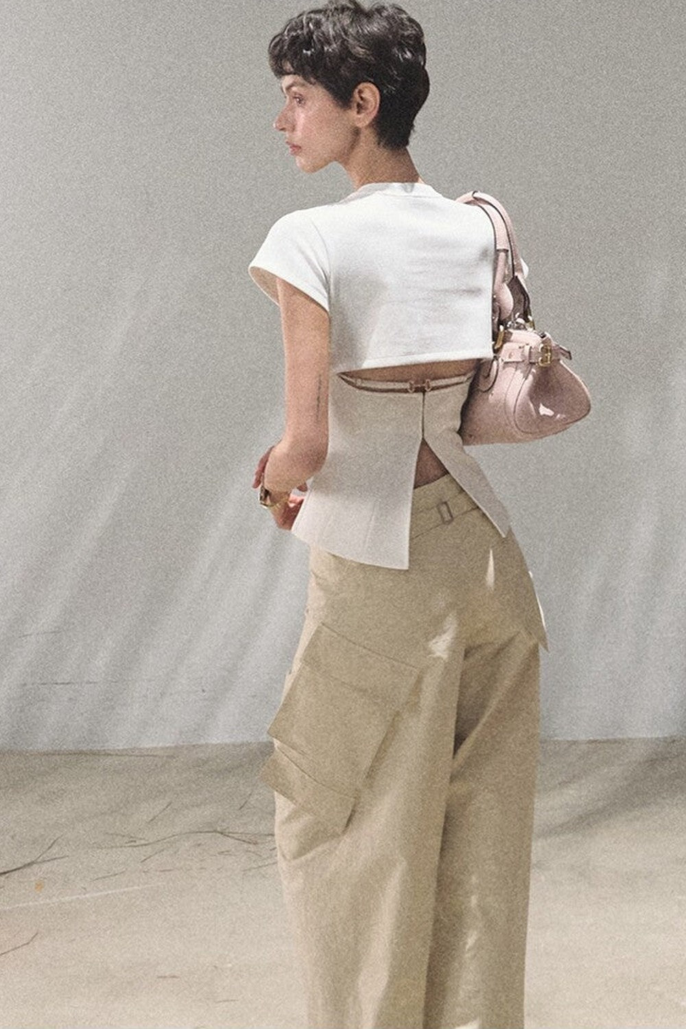 Pantaloni cargo a gamba larga