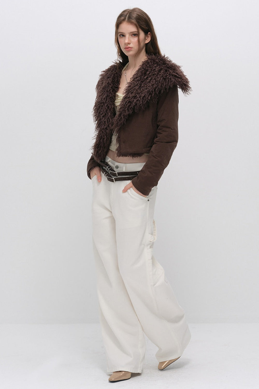 Fur Collar Shawl Down Jacket