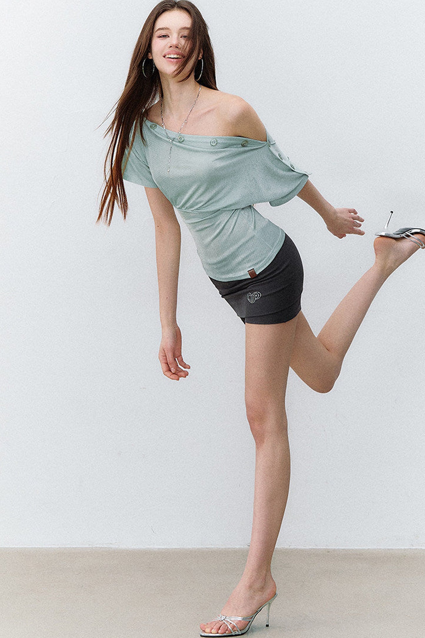 One-Shoulder Drapey Camisole Top