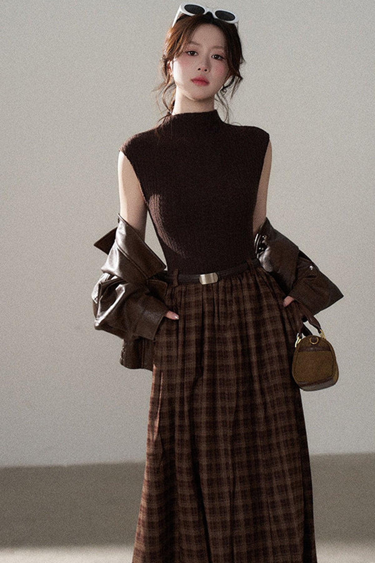 Giacca corta in pelle PU con revers