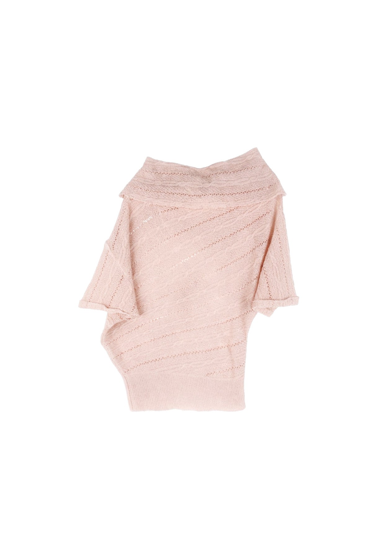 Hollow-Out Knit Top and Satin Bodycon Skirt Set-Up