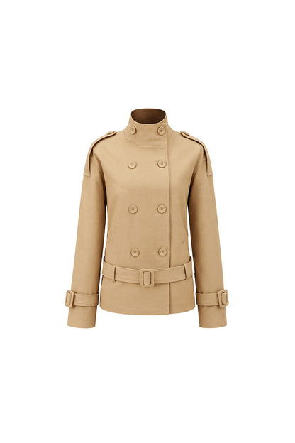 British Style Short Trench Coat and Skirt Set-Up