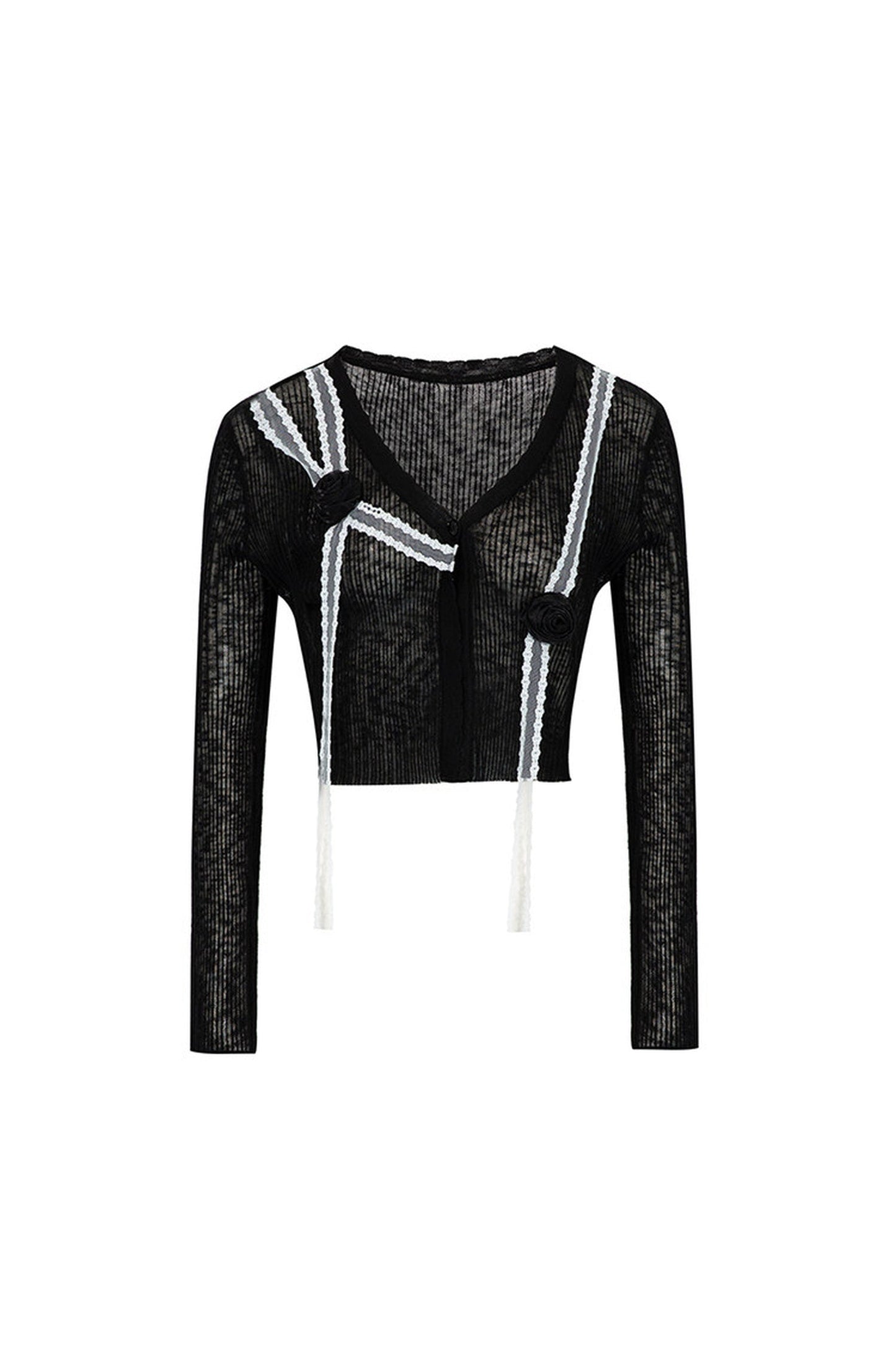 Pompon-Strickjacke