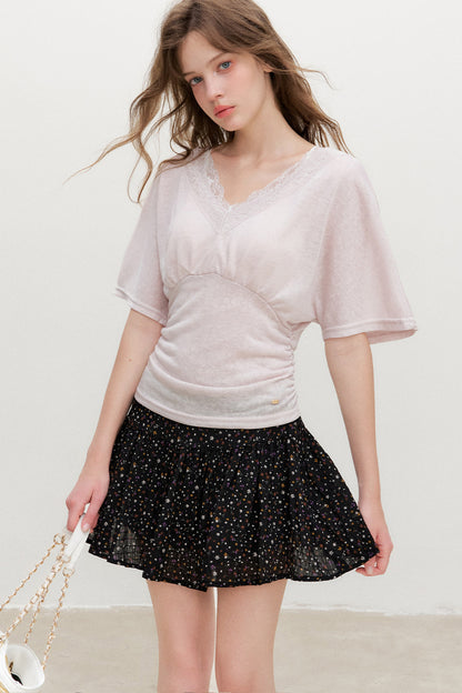 Lace Batwing Sleeve Top