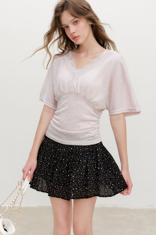 Lace Batwing Sleeve Top