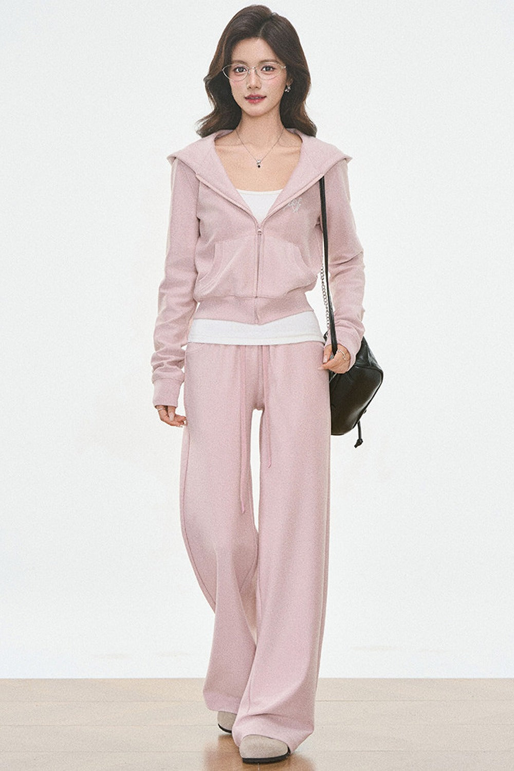 Ensemble cardigan en maille à capuche et pantalon de jogging