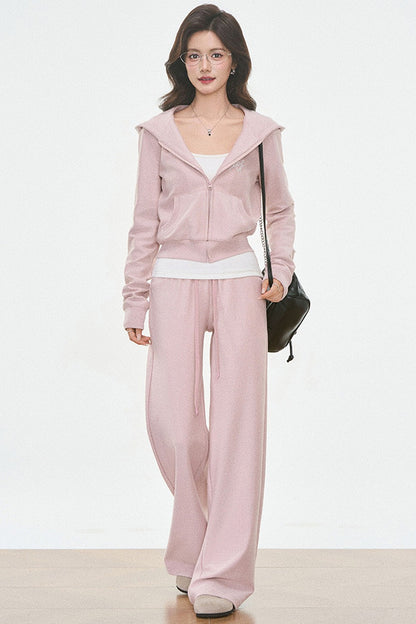 Ensemble cardigan en maille à capuche et pantalon de jogging