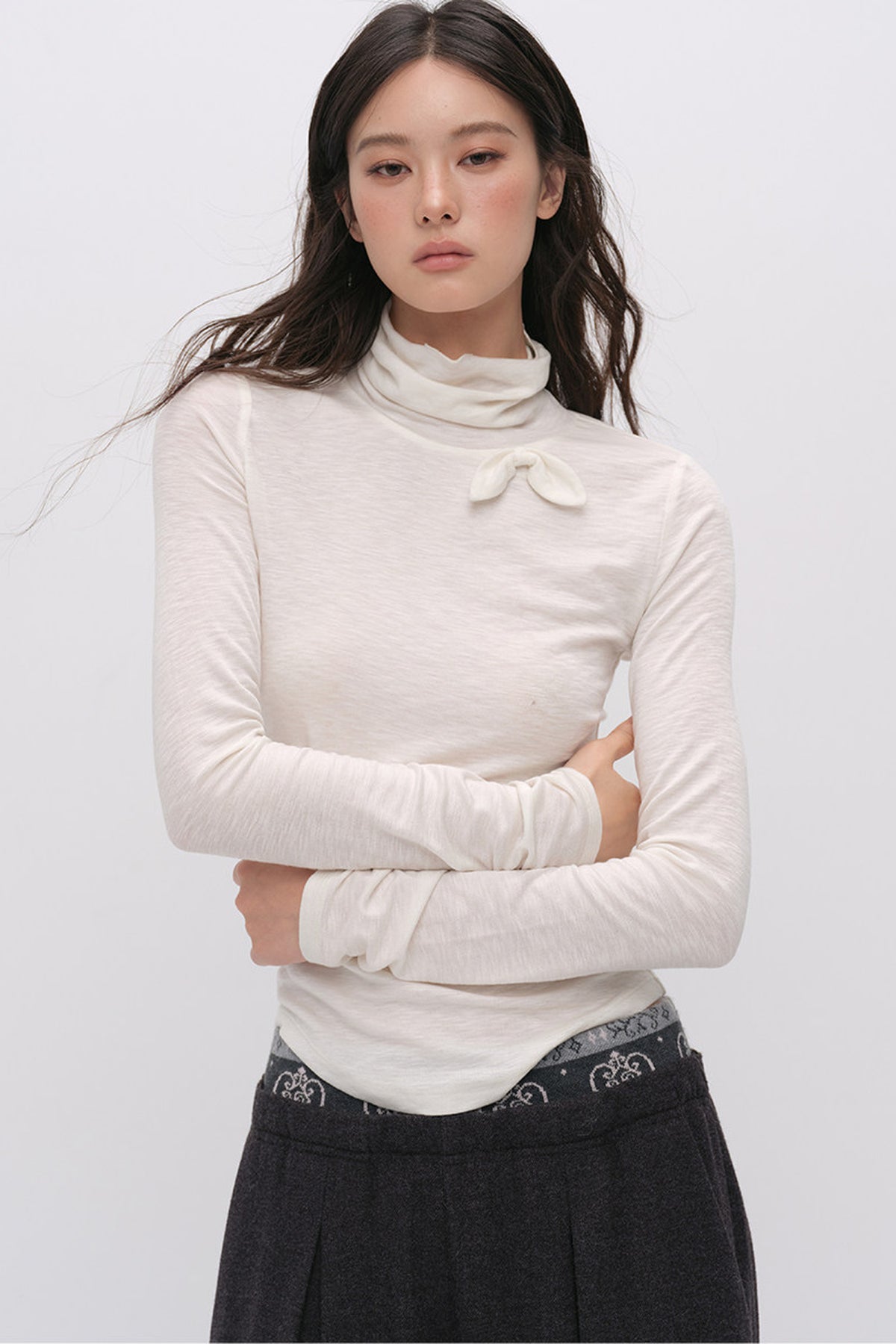 X-Line 3D Bow Tencel Wool T-Shirt