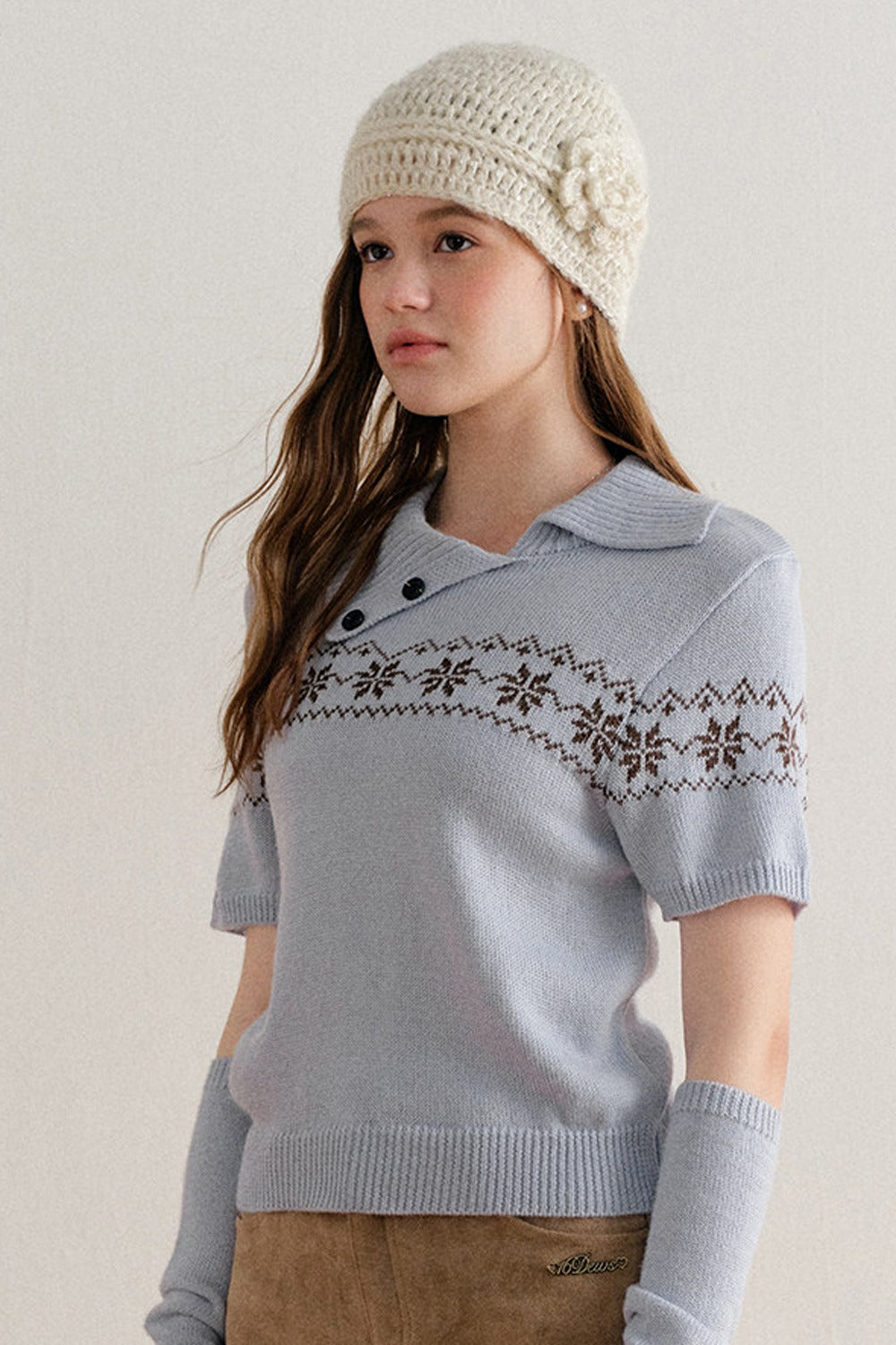 Snowflake Fair Isle Knit Top