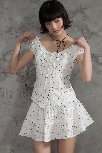 Star Print Shirt and Skirt Set-Up