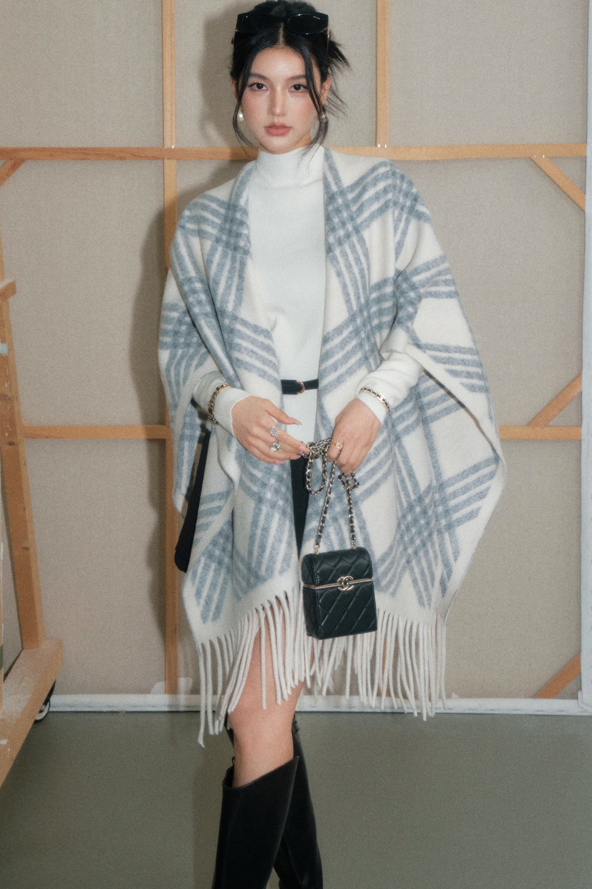 Tassel Plaid Shawl