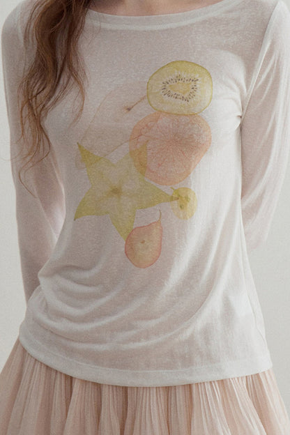 Lyocell Fruit Print Blouse