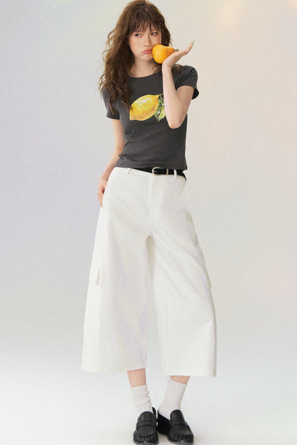 Workwear Casual Denim Cropped Pants