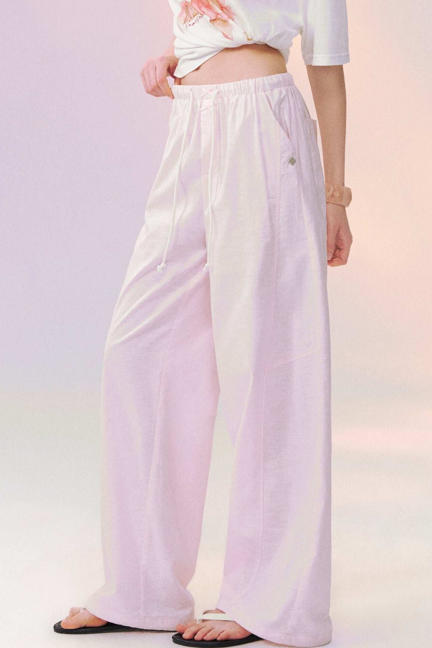 Macaron Color Wide Leg Pants