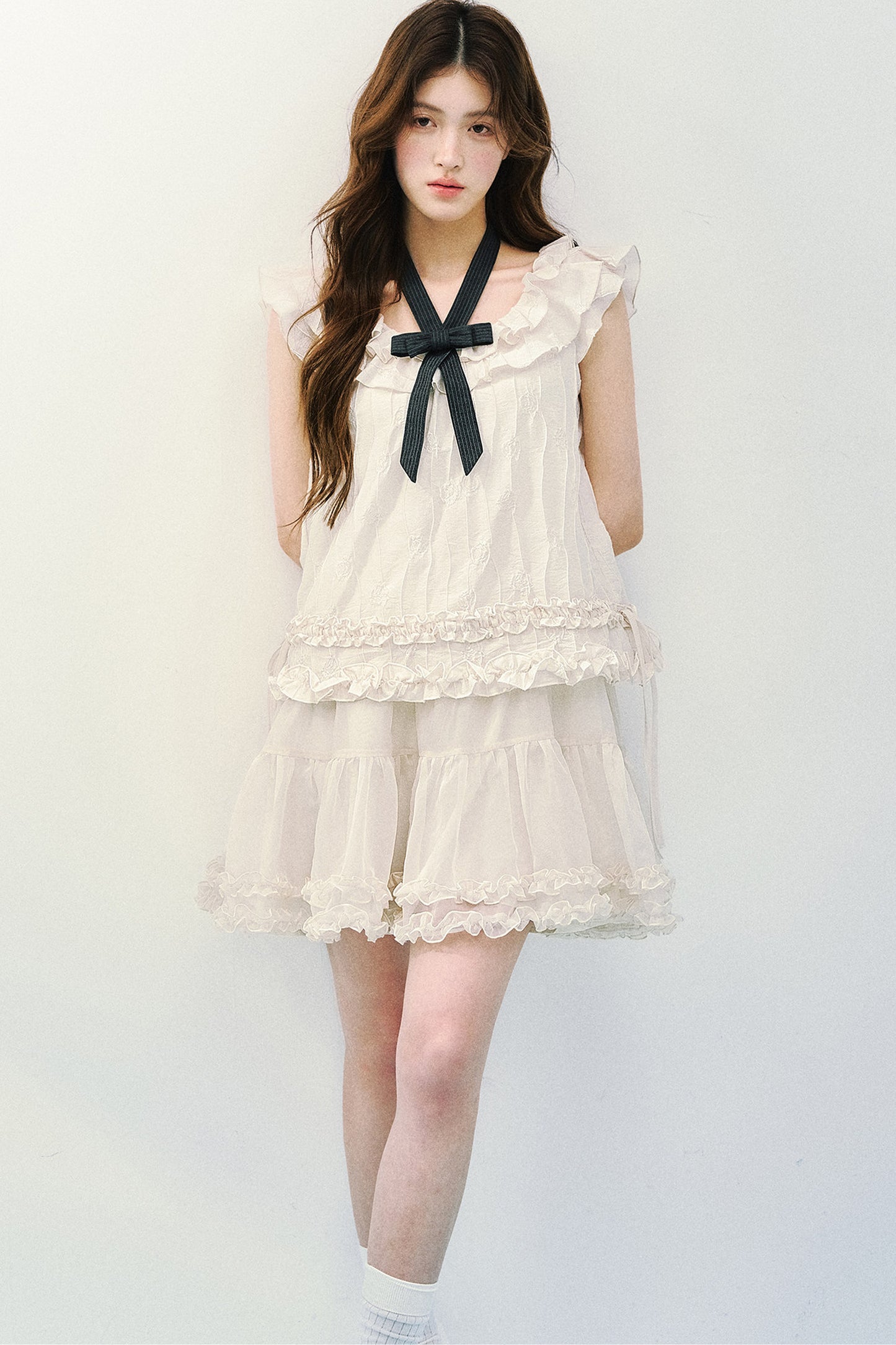 Rose Ruffled A-Line Dress