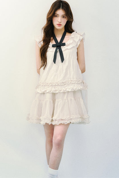 Rose Ruffled A-Line Dress