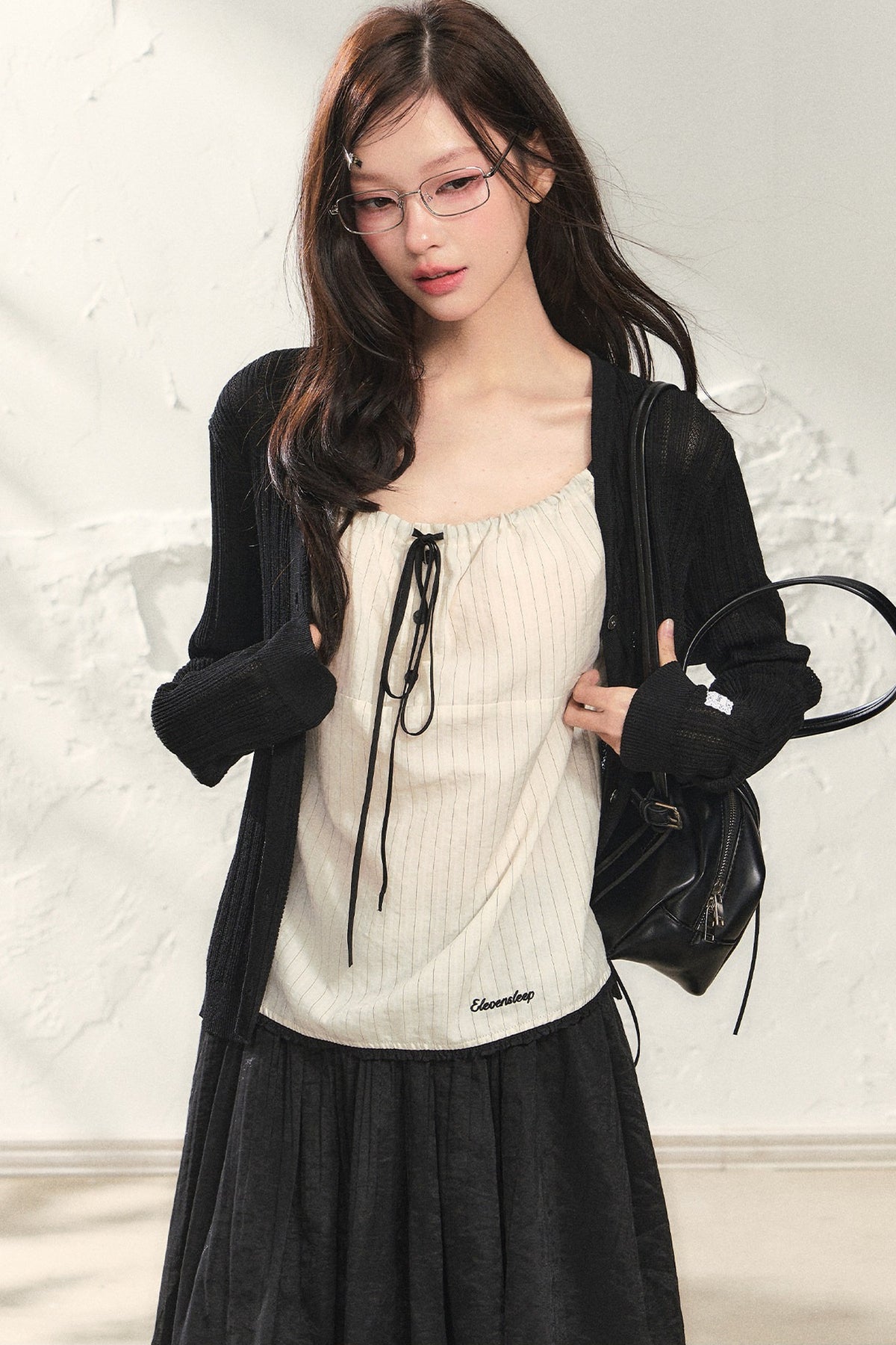 Striped Drawstring Camisole Top Set-Up