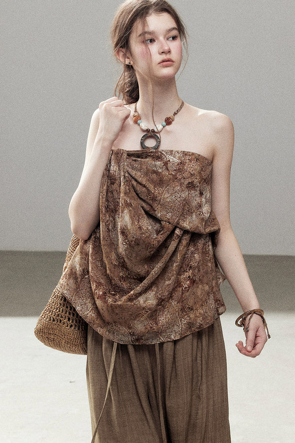 Wasteland Style Sleeveless Top and Brown Trousers Set-Up