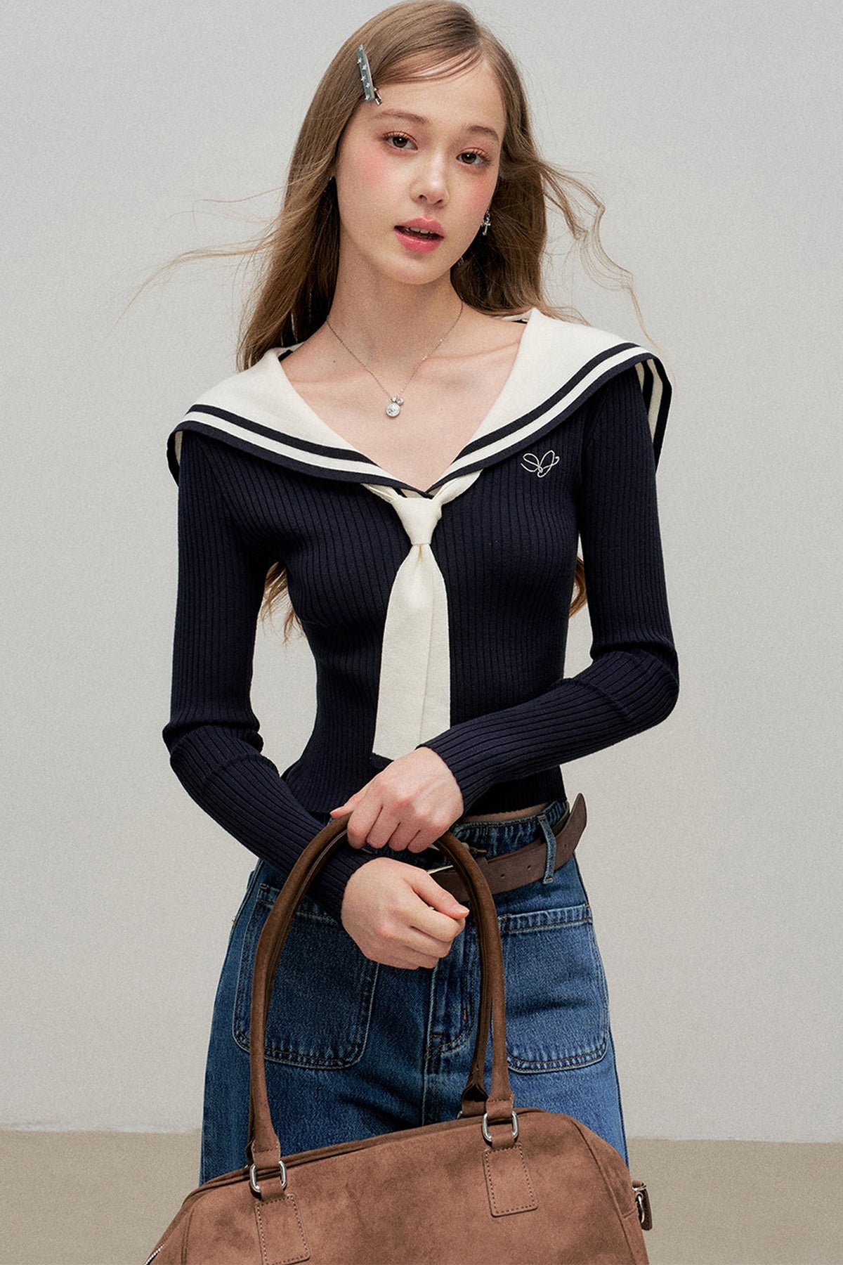 Sailor Collar Knit Sweater