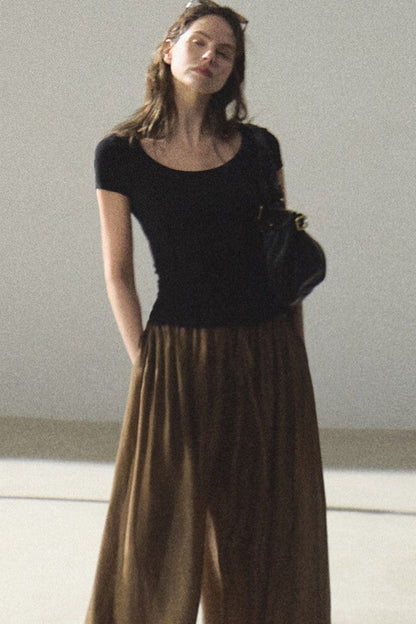 Slim-Fit U-Neck Lyocell Top