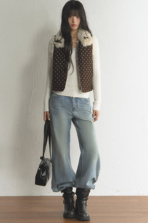 Lace Trim V-Neck Knit Top and Pants Set-Up