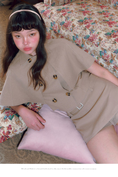 High-Waisted A-Line Belt Skirt