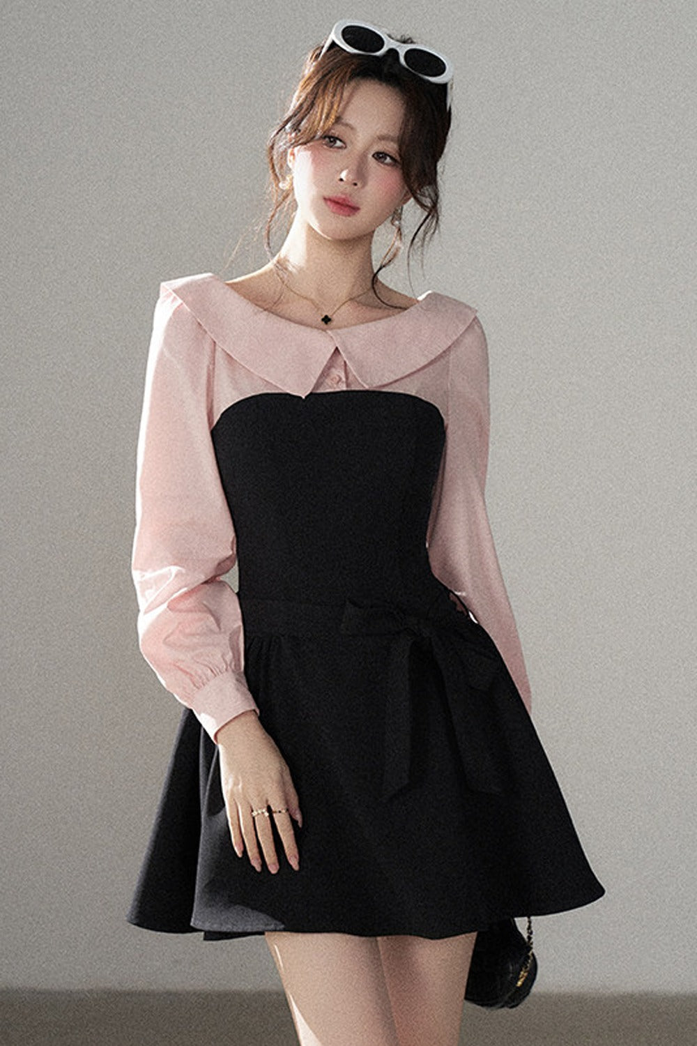 Black Flared Shirt Dress