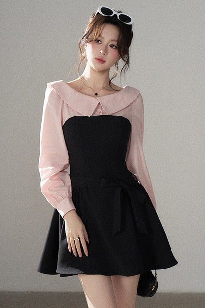 Black Flared Shirt Dress