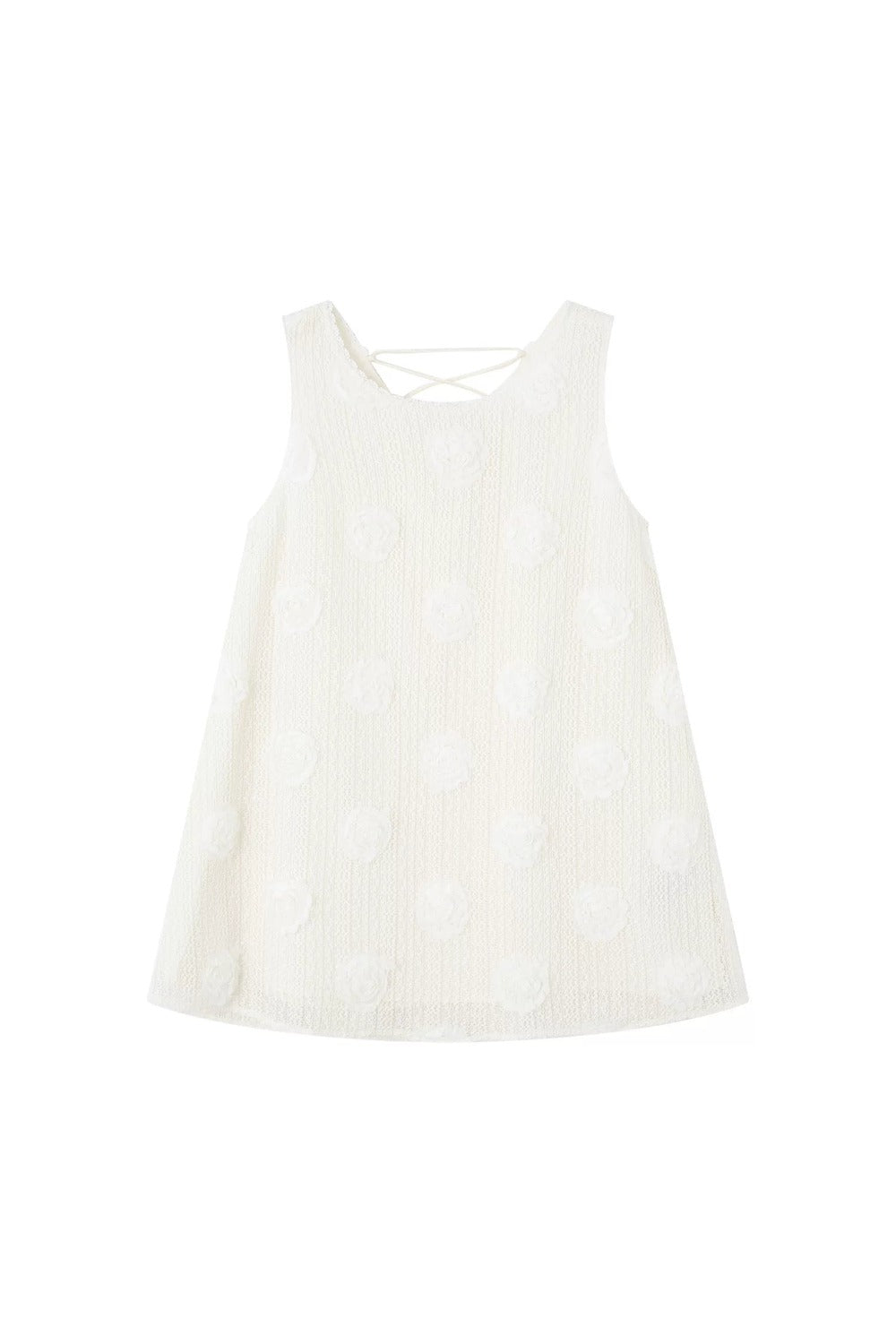 Floral Lace-Up Vest Dress