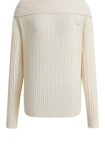 Off-Shoulder Knit Sweater
