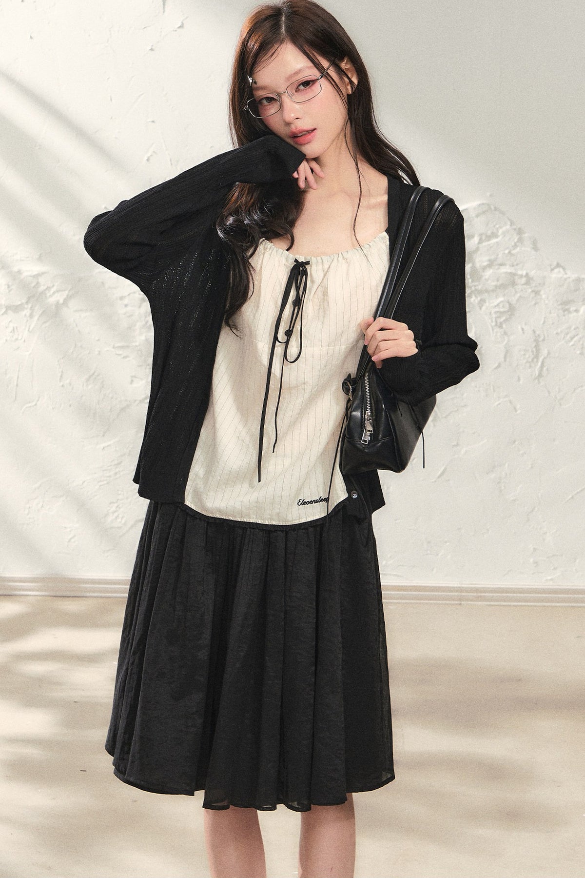 Striped Drawstring Camisole Top Set-Up