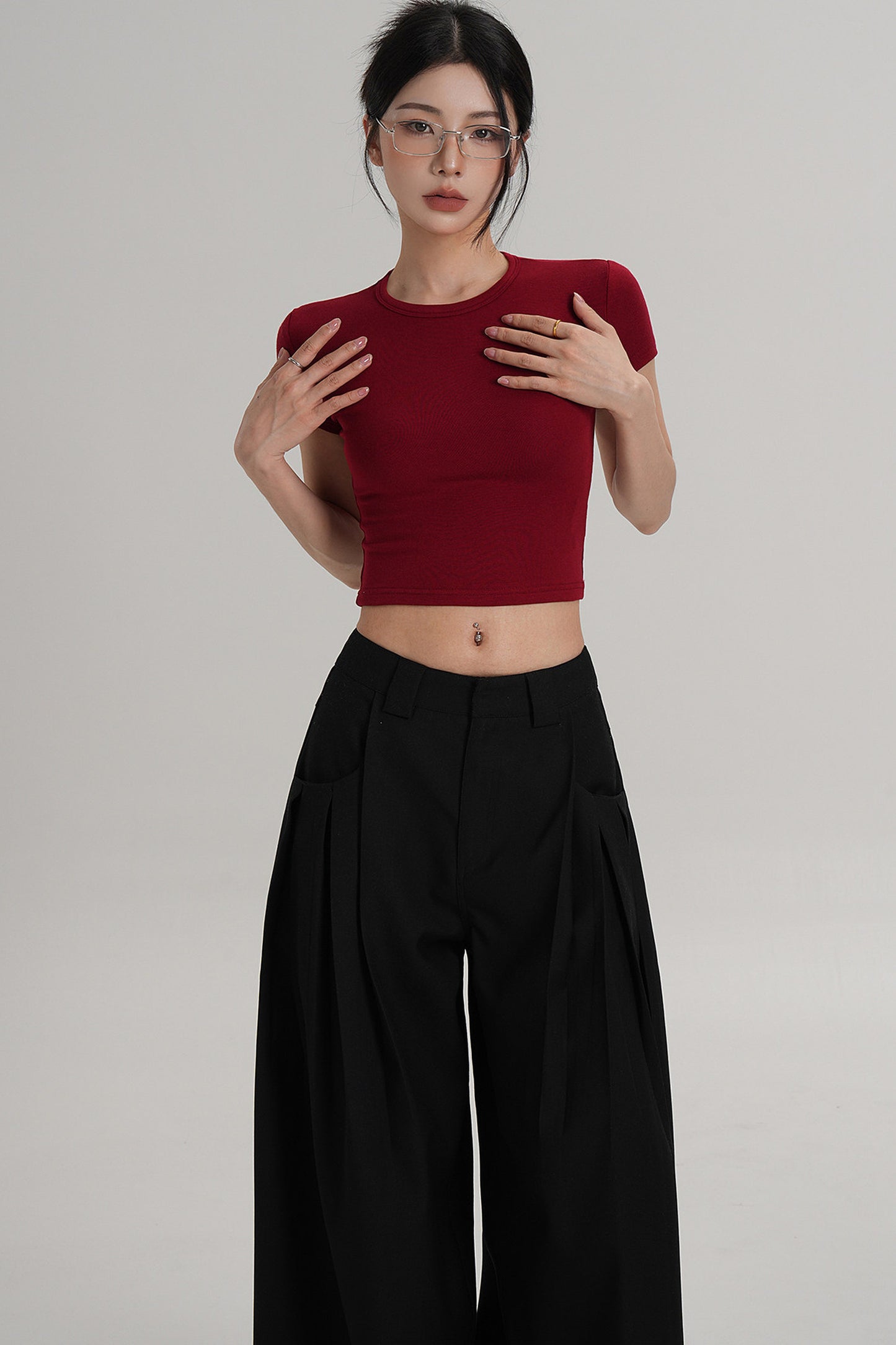 Elegant High-Waisted Crop Top