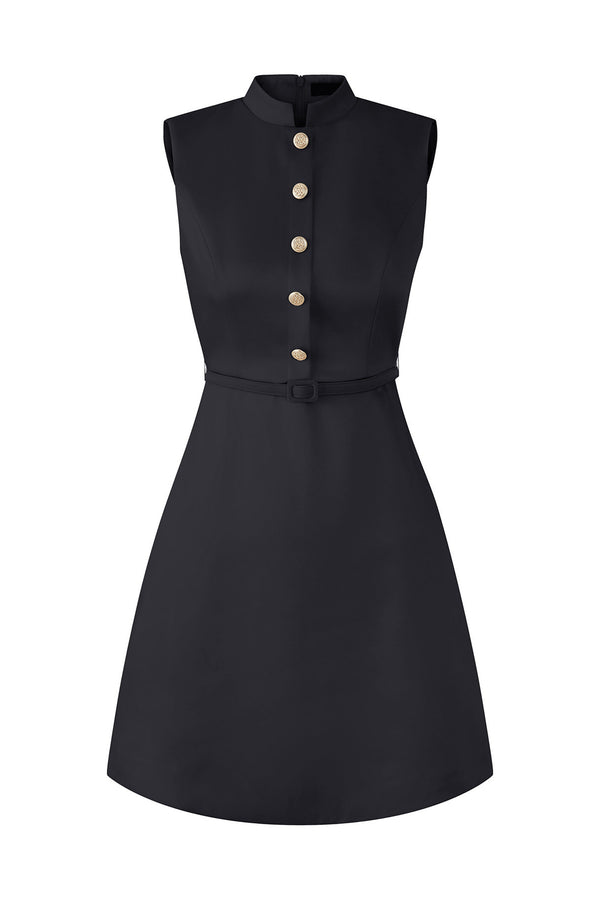 A-Line Stand Collar Dress
