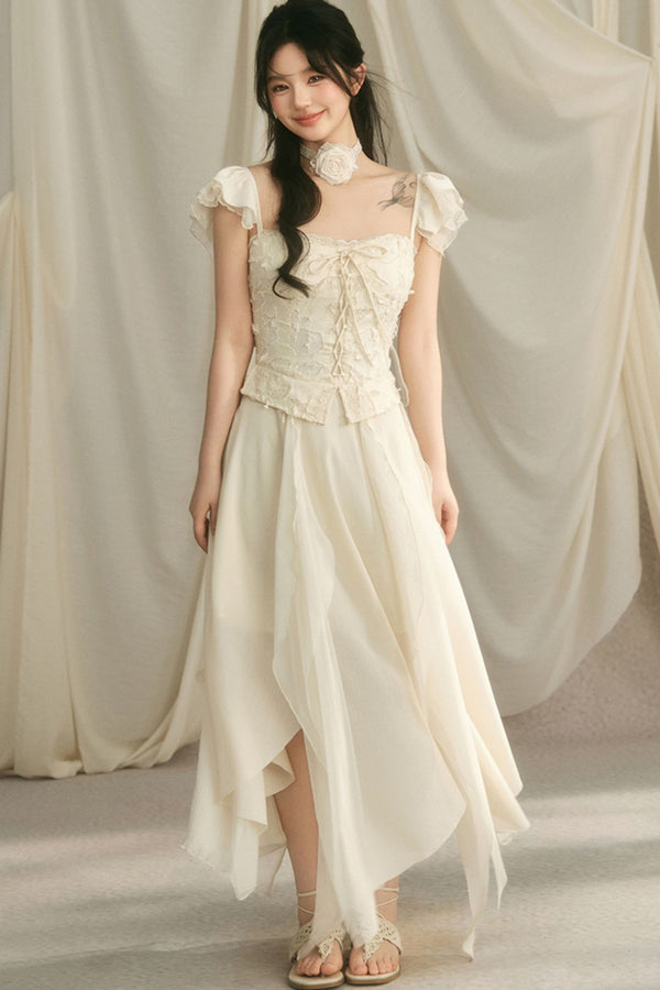 Irregular Hem Flutter Dress