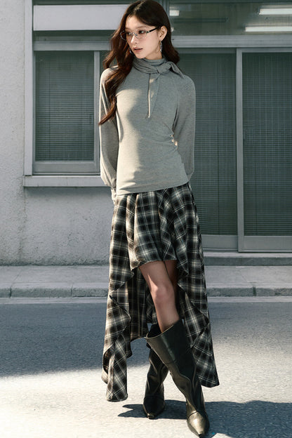 Ribbon Lantern Sleeve Knit Top